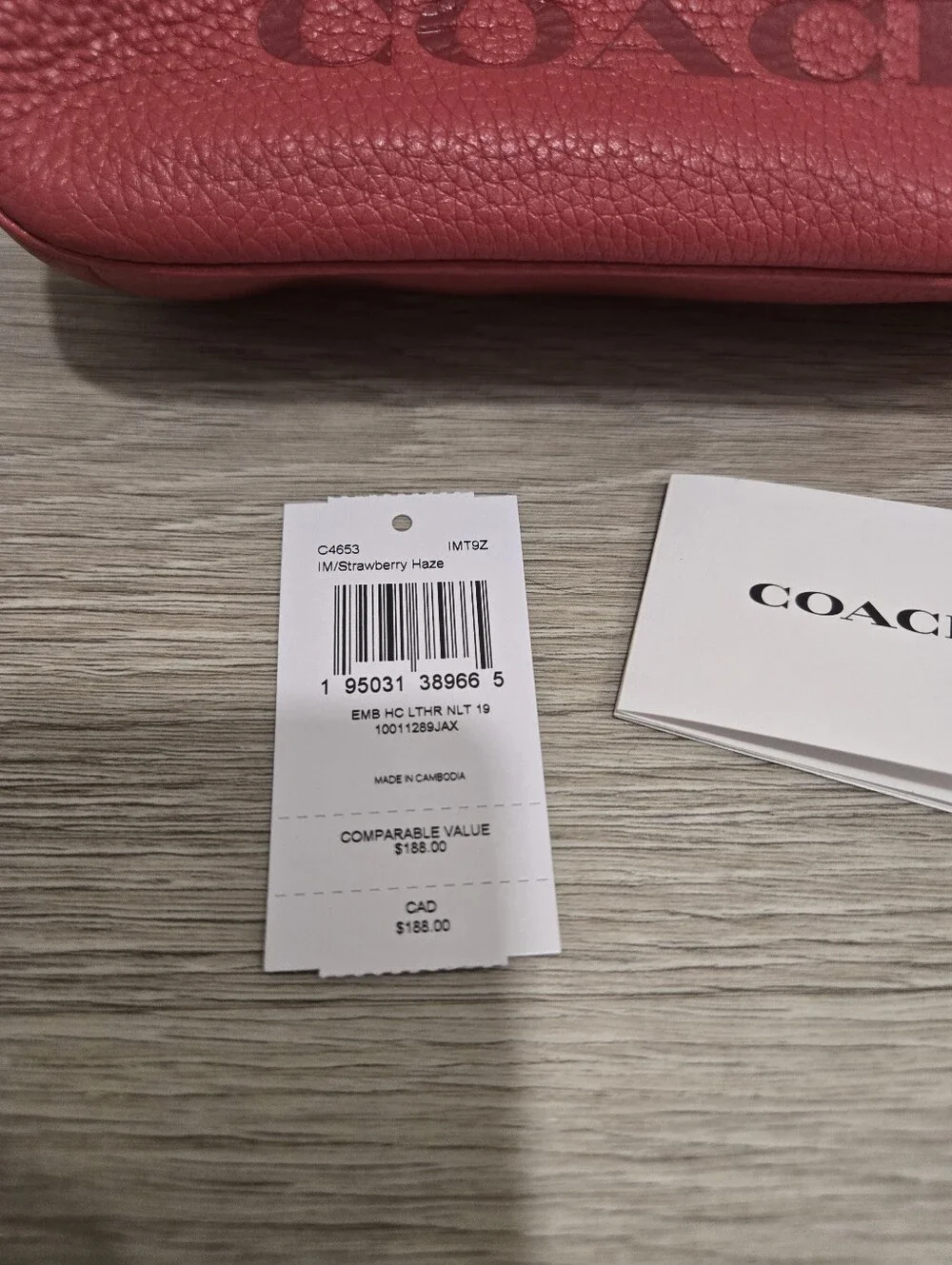 COACH Pebble Leather Pink Purse